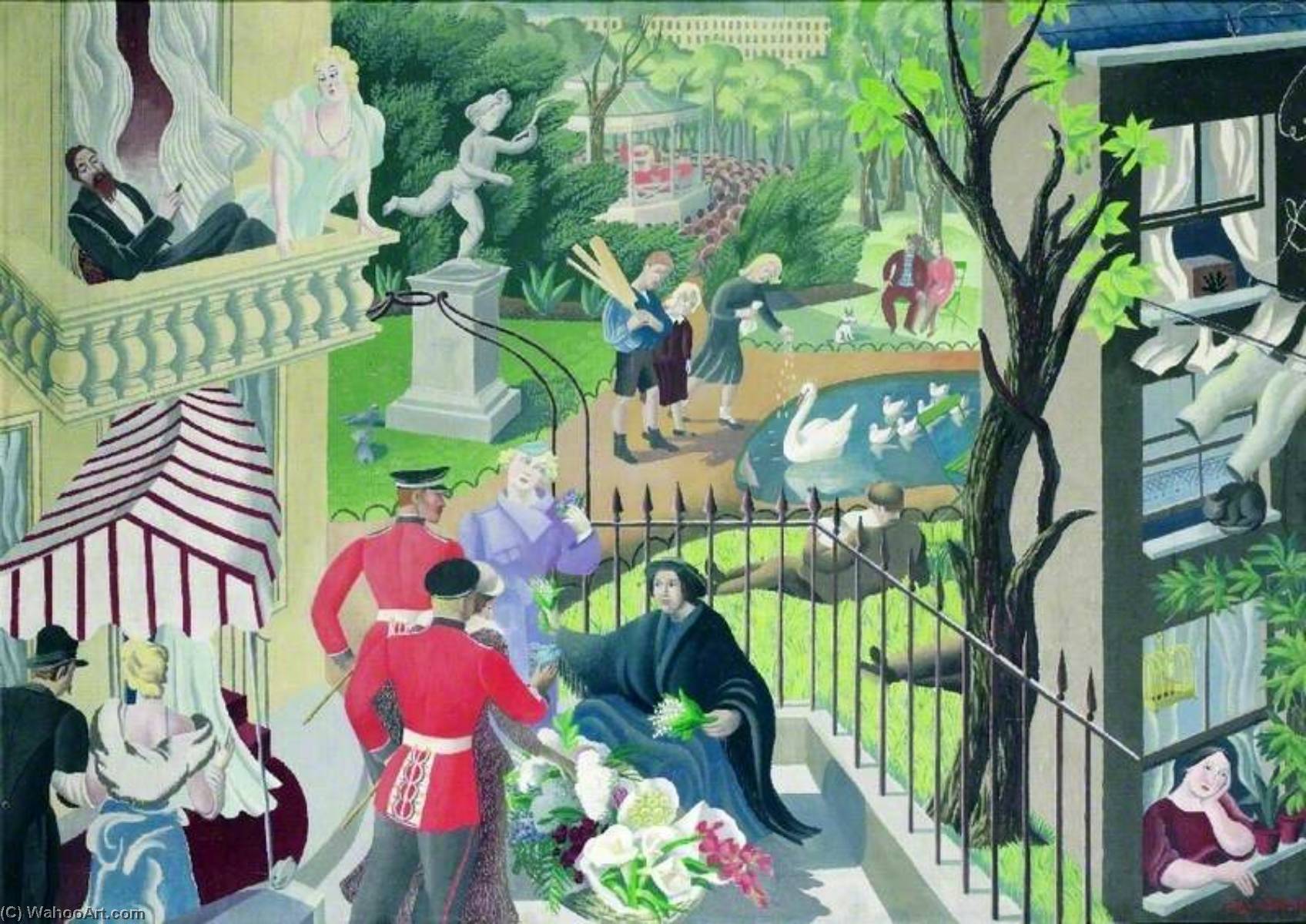 Wikioo.org - The Encyclopedia of Fine Arts - Painting, Artwork by Mary Adshead - A London Evening