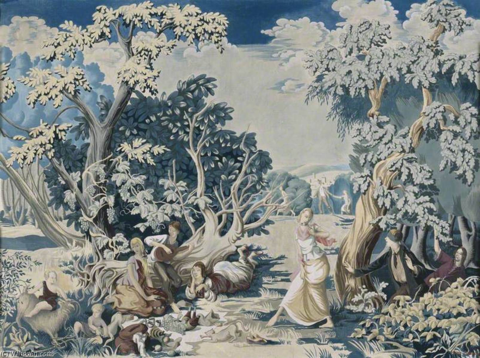Wikioo.org - The Encyclopedia of Fine Arts - Painting, Artwork by Mary Adshead - The Picnic