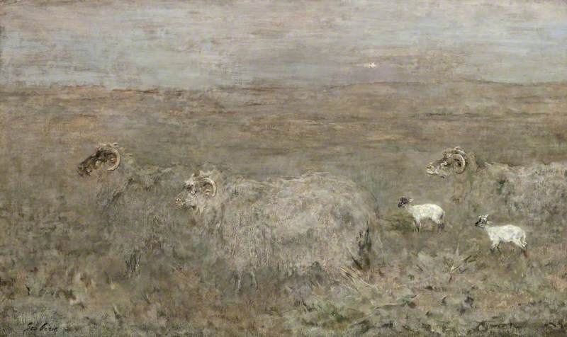 Wikioo.org - The Encyclopedia of Fine Arts - Painting, Artwork by George Pirie - Hill Ewes