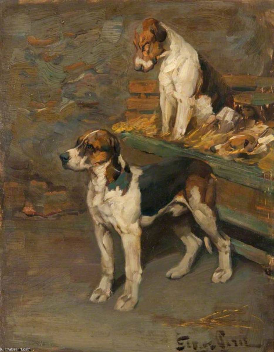 Wikioo.org - The Encyclopedia of Fine Arts - Painting, Artwork by George Pirie - Foxhounds