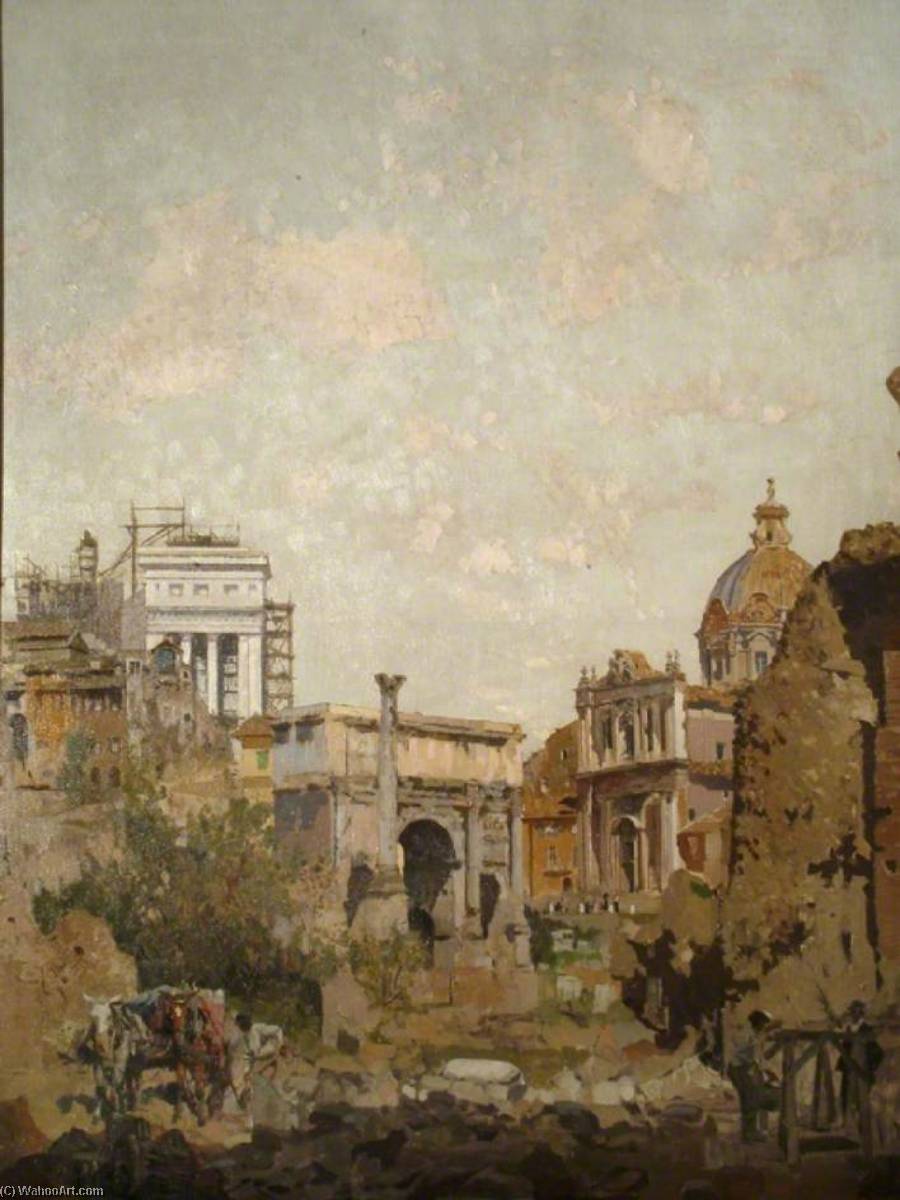 Wikioo.org - The Encyclopedia of Fine Arts - Painting, Artwork by James Kerr Lawson - The Forum with the Arch of Constantine, Rome