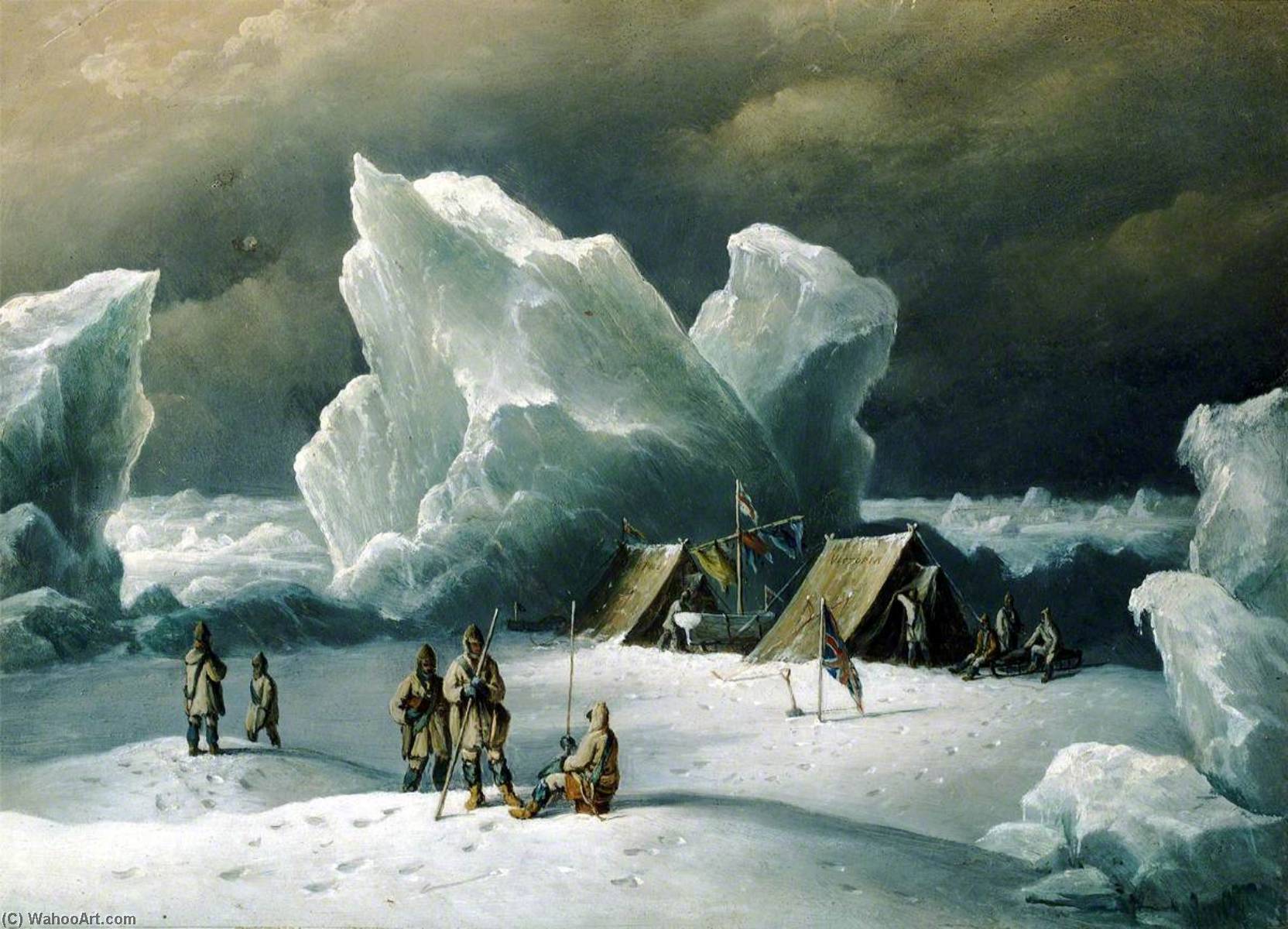 Wikioo.org - The Encyclopedia of Fine Arts - Painting, Artwork by Richard Brydges Beechey - Captain Markham's Most Northerly Encampment