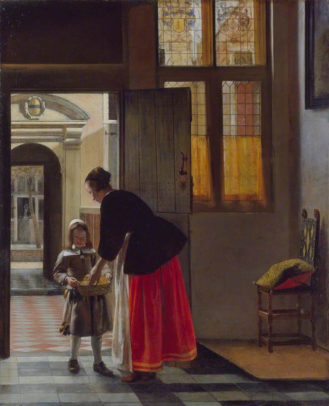 Wikioo.org - The Encyclopedia of Fine Arts - Painting, Artwork by Pieter De Hooch - A Boy Bringing Bread