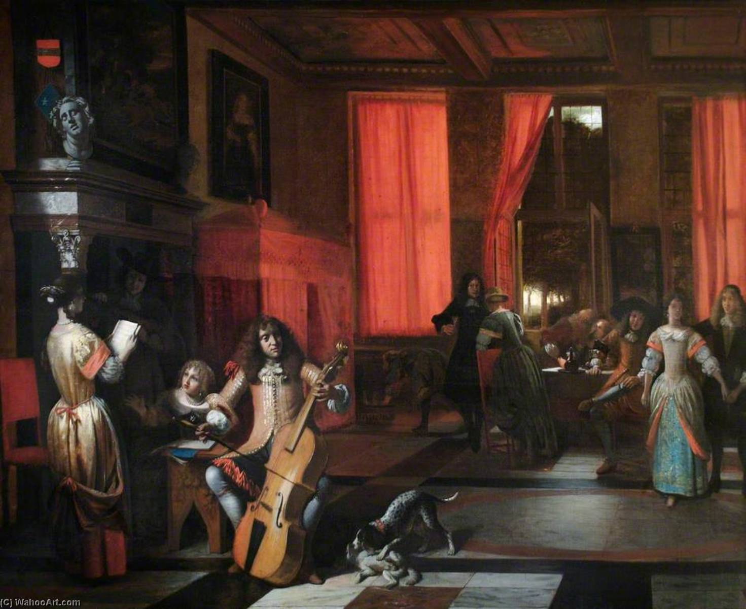 WikiOO.org – 美術百科全書 - 繪畫，作品 Pieter De Hooch - 一个 音乐  派对