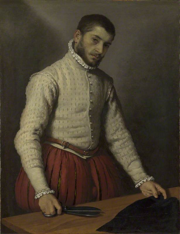 Wikioo.org - The Encyclopedia of Fine Arts - Painting, Artwork by Giovanni Battista Moroni - The Tailor ('Il Tagliapanni')