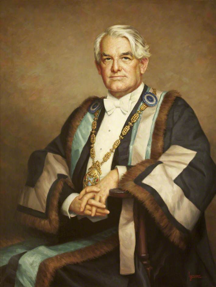 Wikioo.org - The Encyclopedia of Fine Arts - Painting, Artwork by Leonard Boden - Alfred C. V. Telling, Founder Chairman of H. A. T. Group plc, Master of the Worshipful Company of Plaisterers (1972–1973)