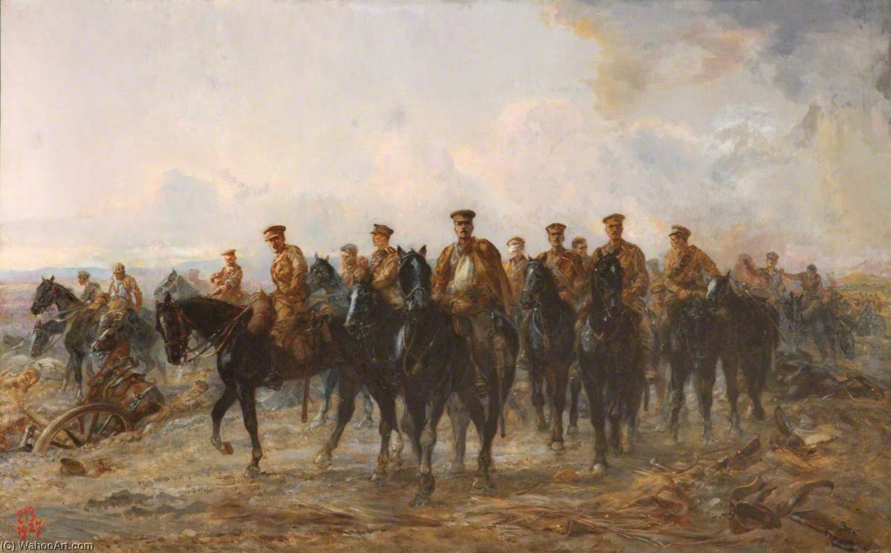 Wikioo.org - The Encyclopedia of Fine Arts - Painting, Artwork by Elizabeth Southerden Thompson Butler - The Royal Horse Guards Retreat from Mons, 1914