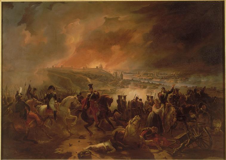Wikioo.org – L'Encyclopédie des Beaux Arts - Peinture, Oeuvre de Jean Charles Langlois - bataille de smolensk , 17 août 1812