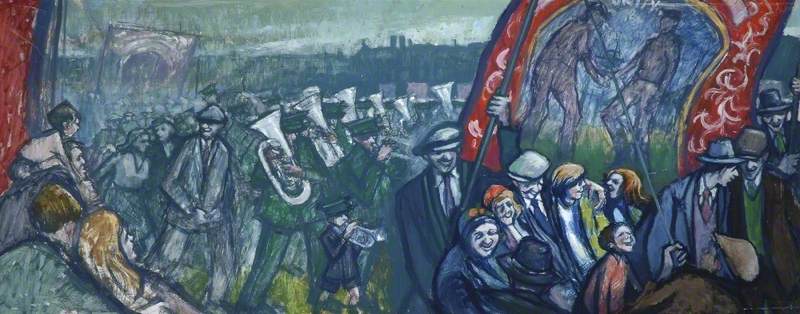 Wikioo.org - The Encyclopedia of Fine Arts - Painting, Artwork by Norman Stansfield Cornish - The Crowd at Gala Day (detail)