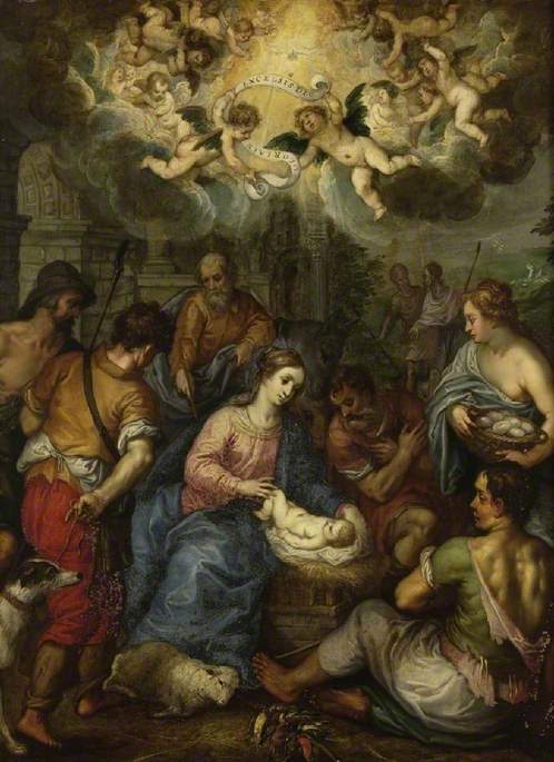 WikiOO.org - Encyclopedia of Fine Arts - Malba, Artwork Hendrick Van Balen - Adoration of the Shepherds