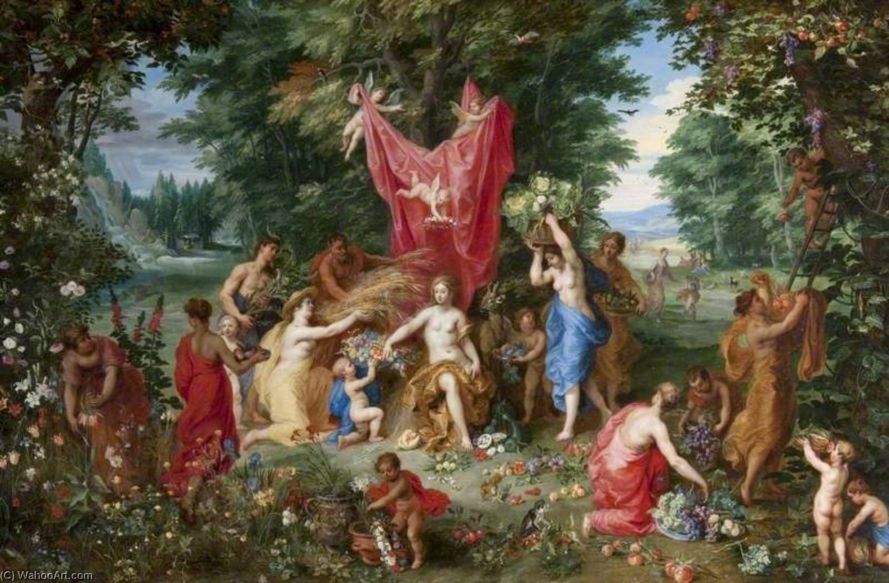 Wikioo.org - The Encyclopedia of Fine Arts - Painting, Artwork by Hendrick Van Balen - An Allegory of Abundance