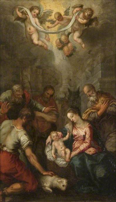 Wikioo.org - The Encyclopedia of Fine Arts - Painting, Artwork by Hendrick Van Balen - The Adoration of the Shepherds
