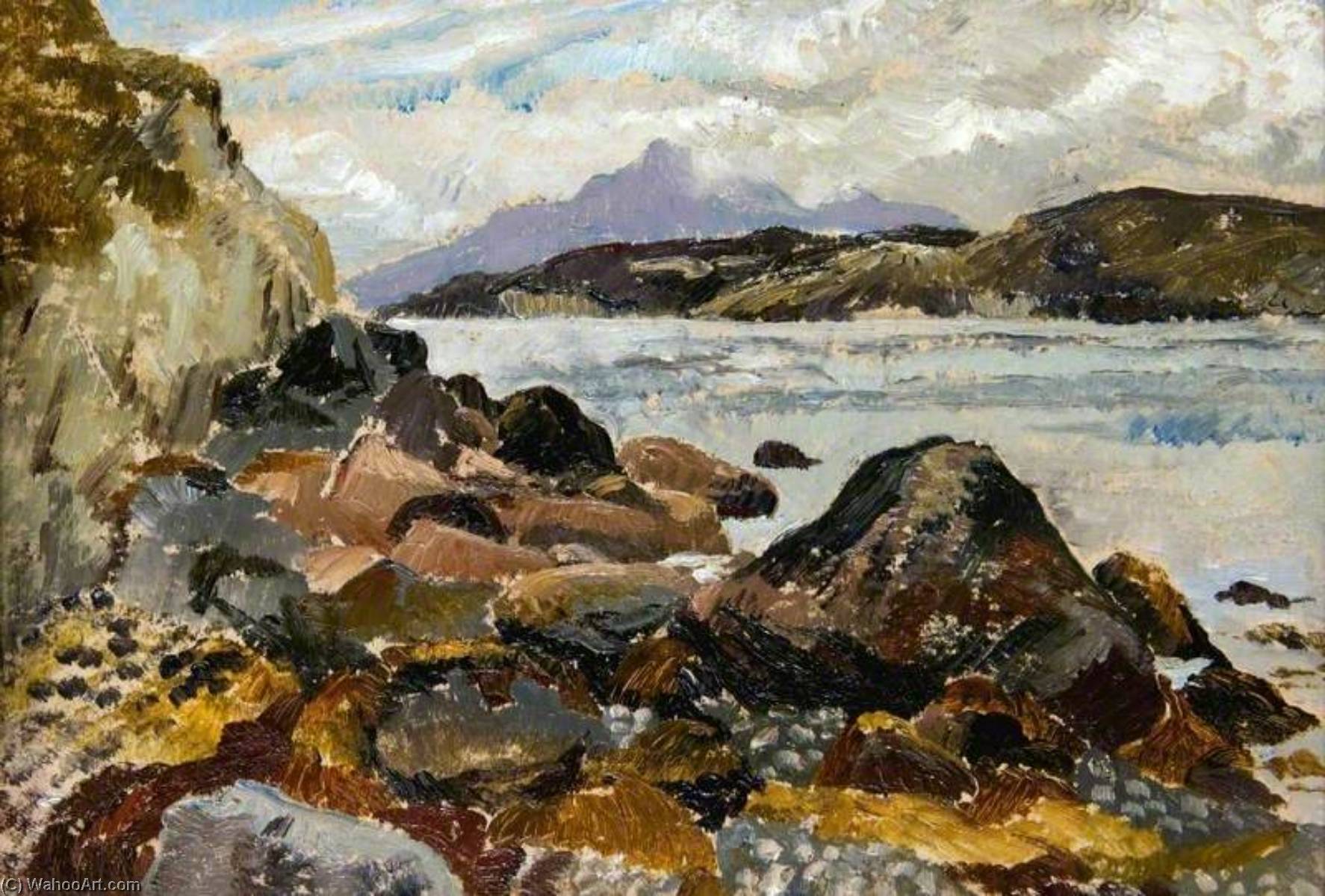 Wikioo.org - The Encyclopedia of Fine Arts - Painting, Artwork by Mary Nicol Neill Armour - Rhum from Skye