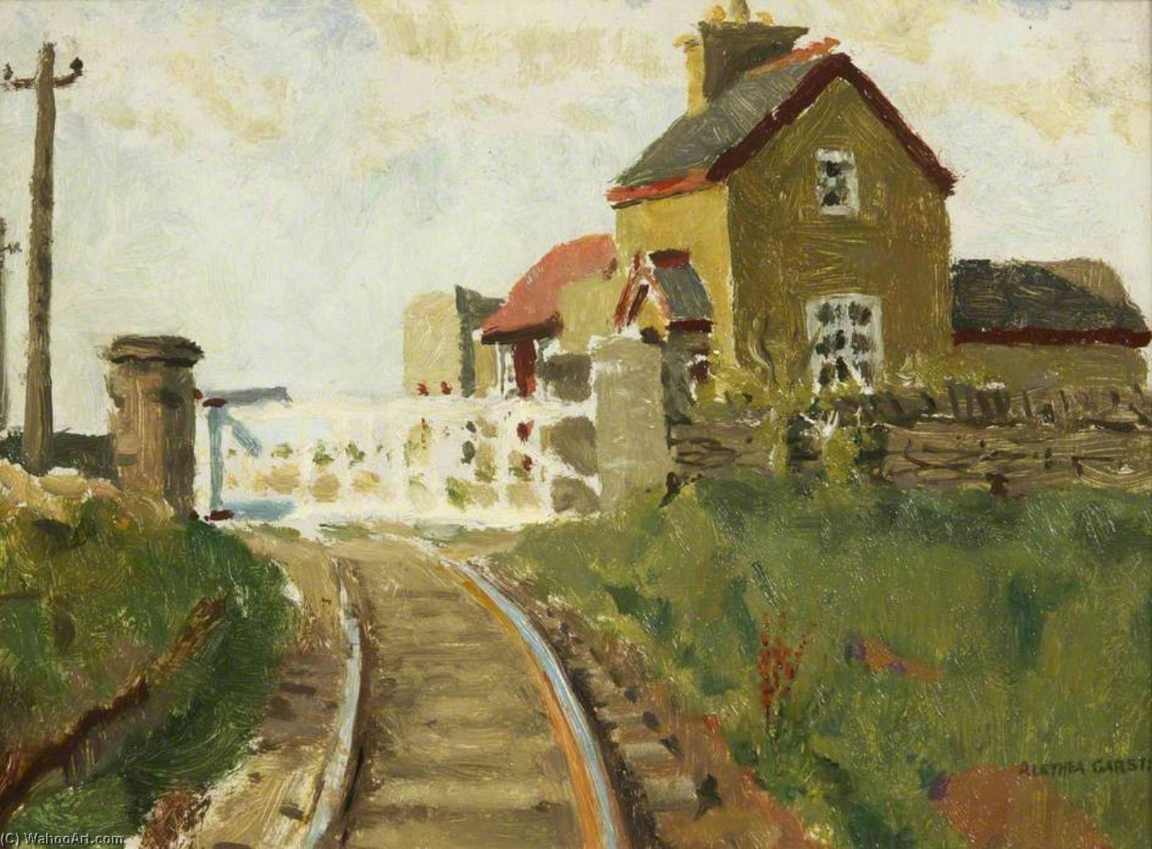 Wikioo.org - The Encyclopedia of Fine Arts - Painting, Artwork by Alethea Garstin - The Little Railway Station