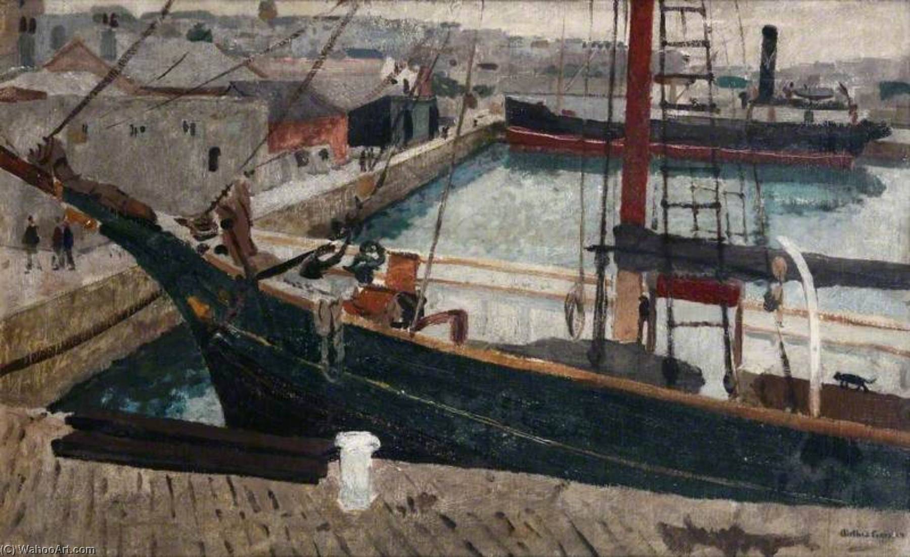 Wikioo.org - The Encyclopedia of Fine Arts - Painting, Artwork by Alethea Garstin - Old Ships, Penzance