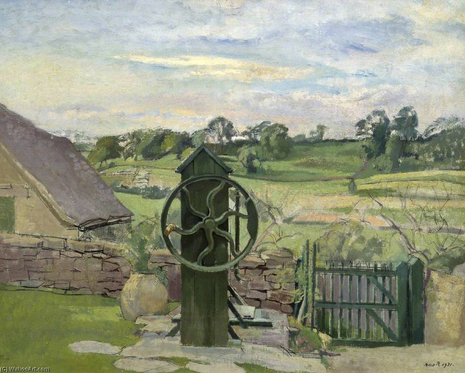 Wikioo.org - The Encyclopedia of Fine Arts - Painting, Artwork by Albert Rutherston - The Pump, Nash End