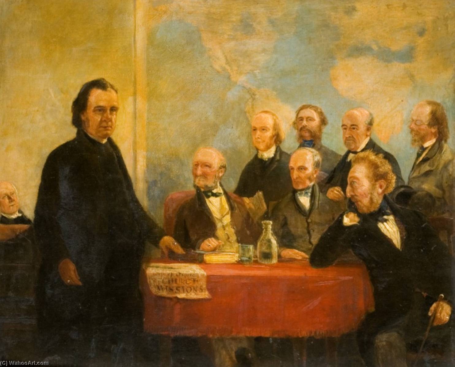 Wikioo.org - The Encyclopedia of Fine Arts - Painting, Artwork by Samuel Lucas - A Missionary Meeting at Hitchin