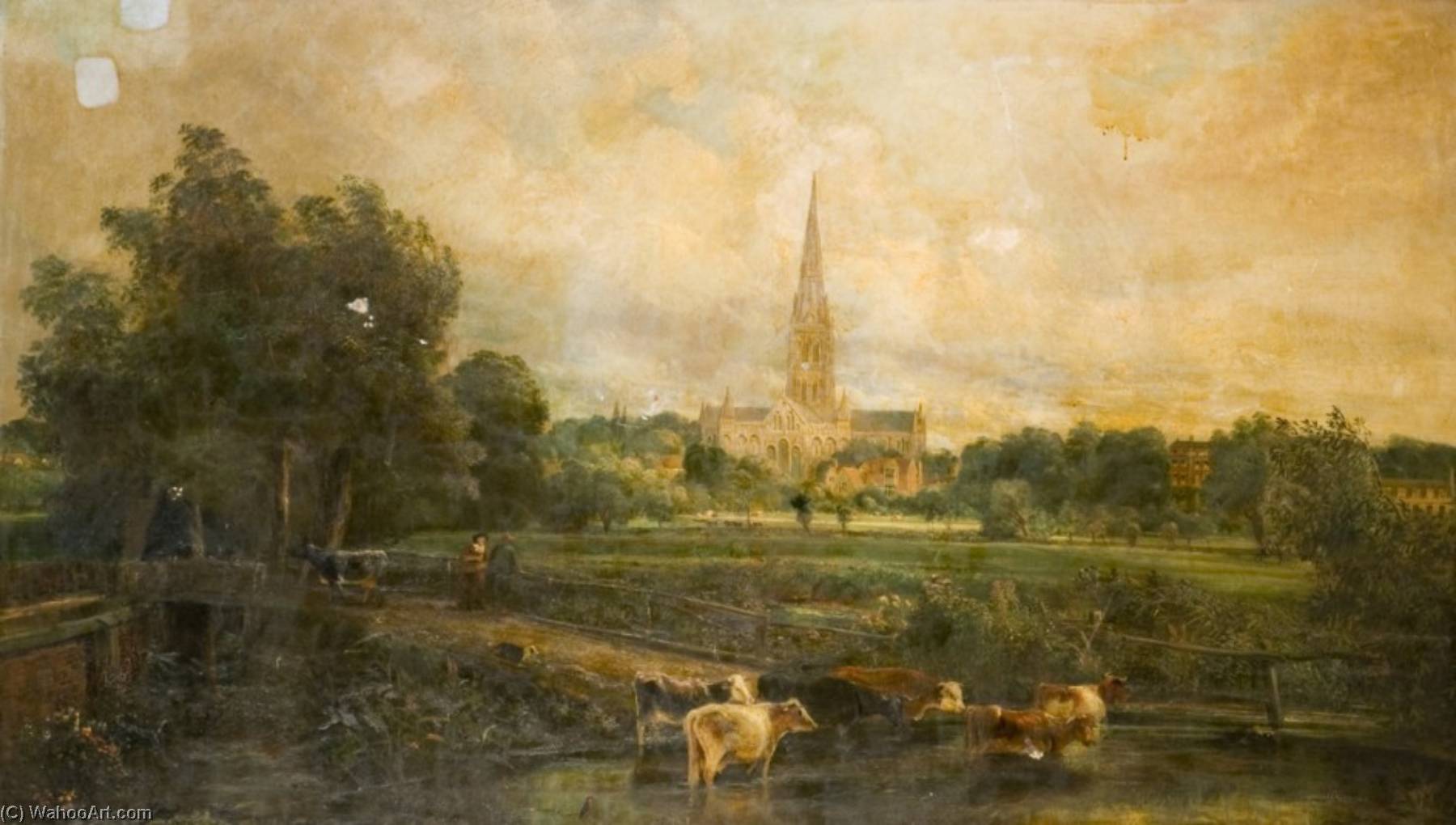 Wikioo.org - The Encyclopedia of Fine Arts - Painting, Artwork by Samuel Lucas - Salisbury Cathedral