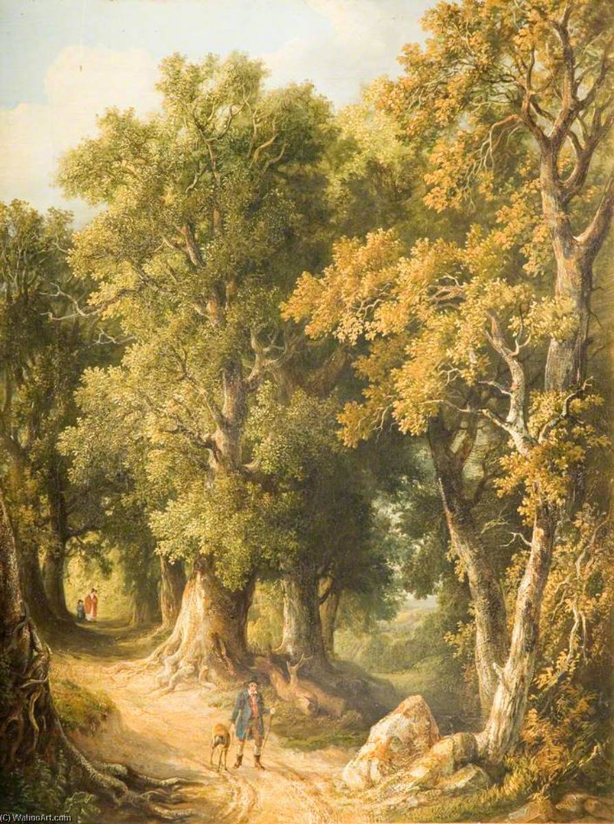 Wikioo.org - The Encyclopedia of Fine Arts - Painting, Artwork by Robert Ladbrooke - An Oak Glade