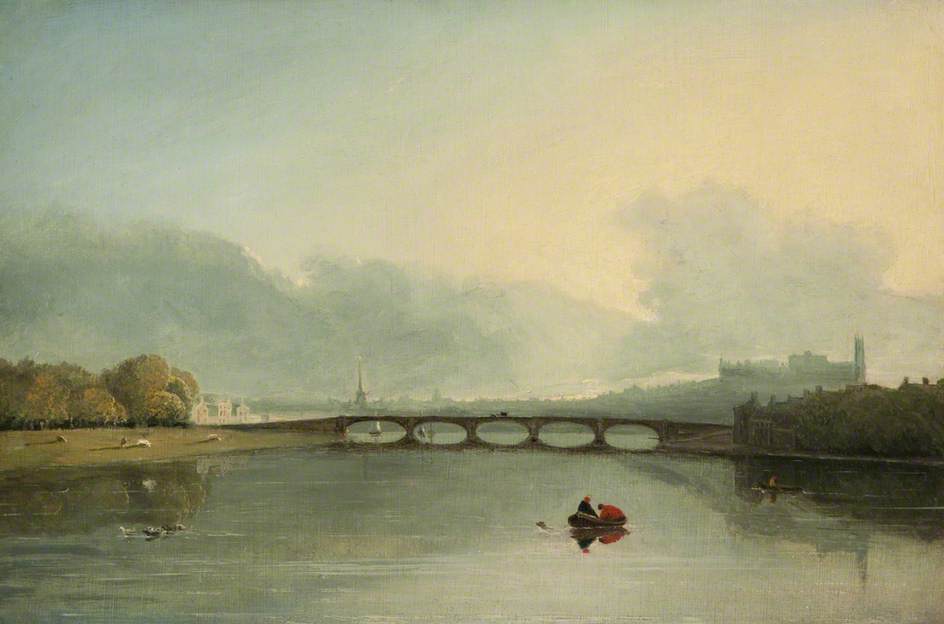 Wikioo.org - The Encyclopedia of Fine Arts - Painting, Artwork by John Henderson - Lancaster from the River with Skerton Bridge