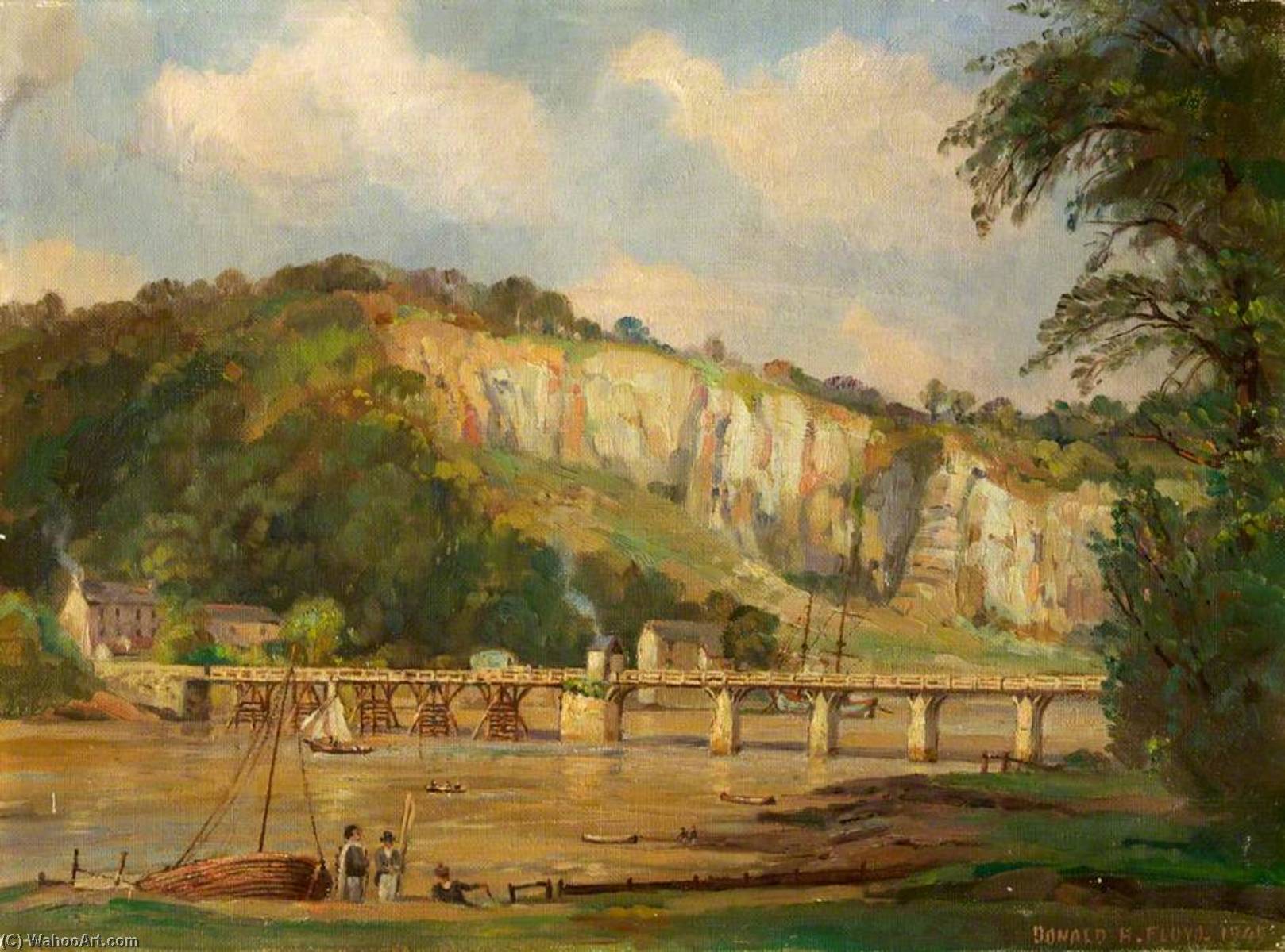 Wikioo.org - The Encyclopedia of Fine Arts - Painting, Artwork by Donald Henry Floyd - Old Chepstow Bridge