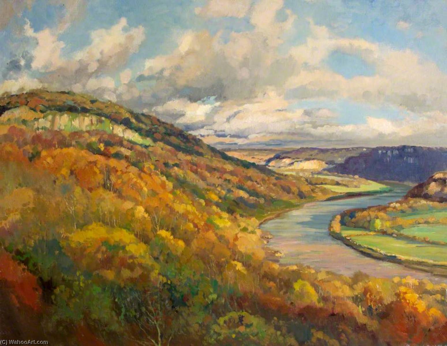 Wikioo.org - The Encyclopedia of Fine Arts - Painting, Artwork by Donald Henry Floyd - The Wye Valley below Wynd Cliff