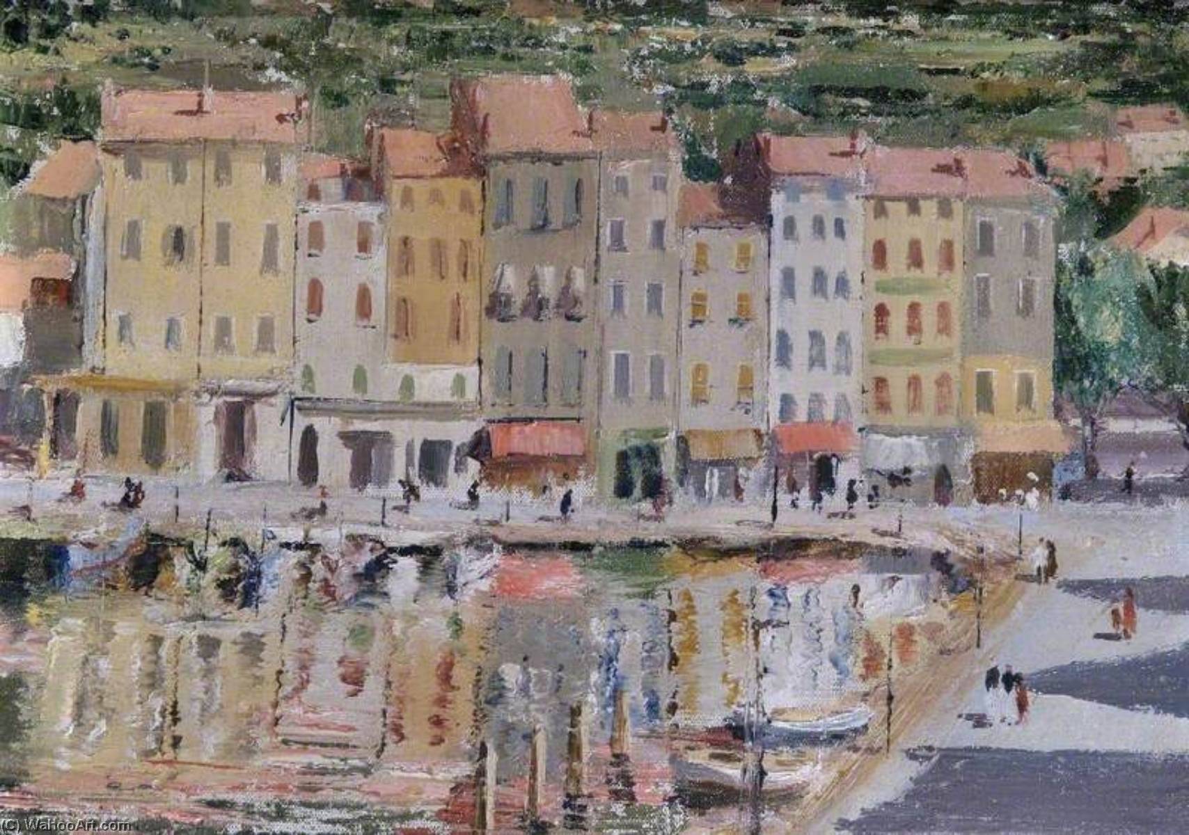 Wikioo.org - The Encyclopedia of Fine Arts - Painting, Artwork by Leila Faithfull - Quayside Scene, St Mandrier, France