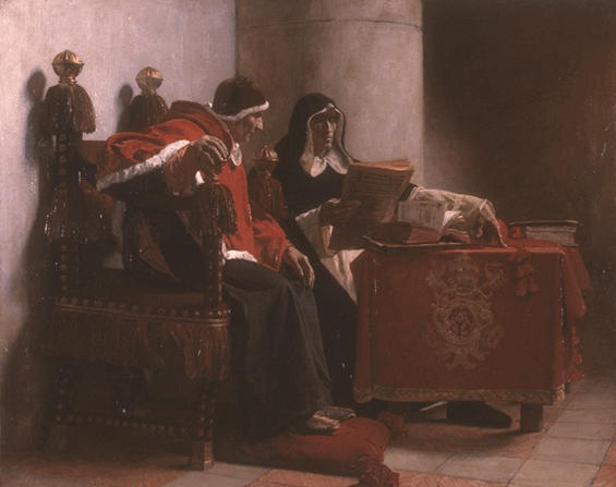 Wikioo.org - The Encyclopedia of Fine Arts - Painting, Artwork by Jean-Paul Laurens - Le pape et l'Inquisiteur