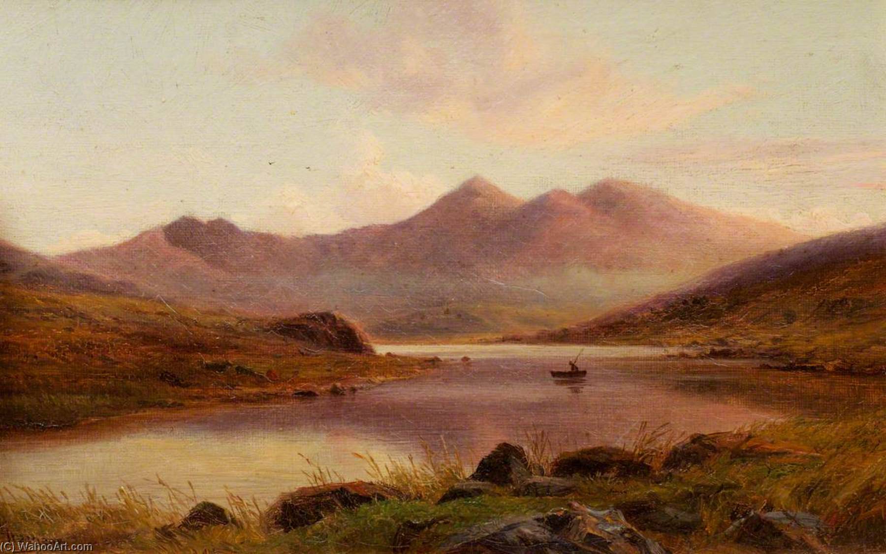 Wikioo.org - The Encyclopedia of Fine Arts - Painting, Artwork by George Harrison - Landscape with Mountains Snowdon