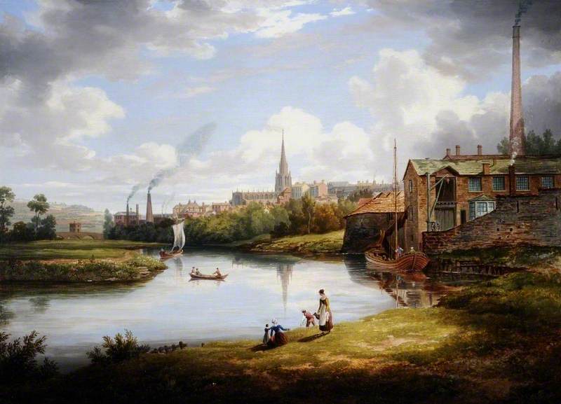 Wikioo.org - The Encyclopedia of Fine Arts - Painting, Artwork by William Cowen - View of Rotherham, South Yorkshire
