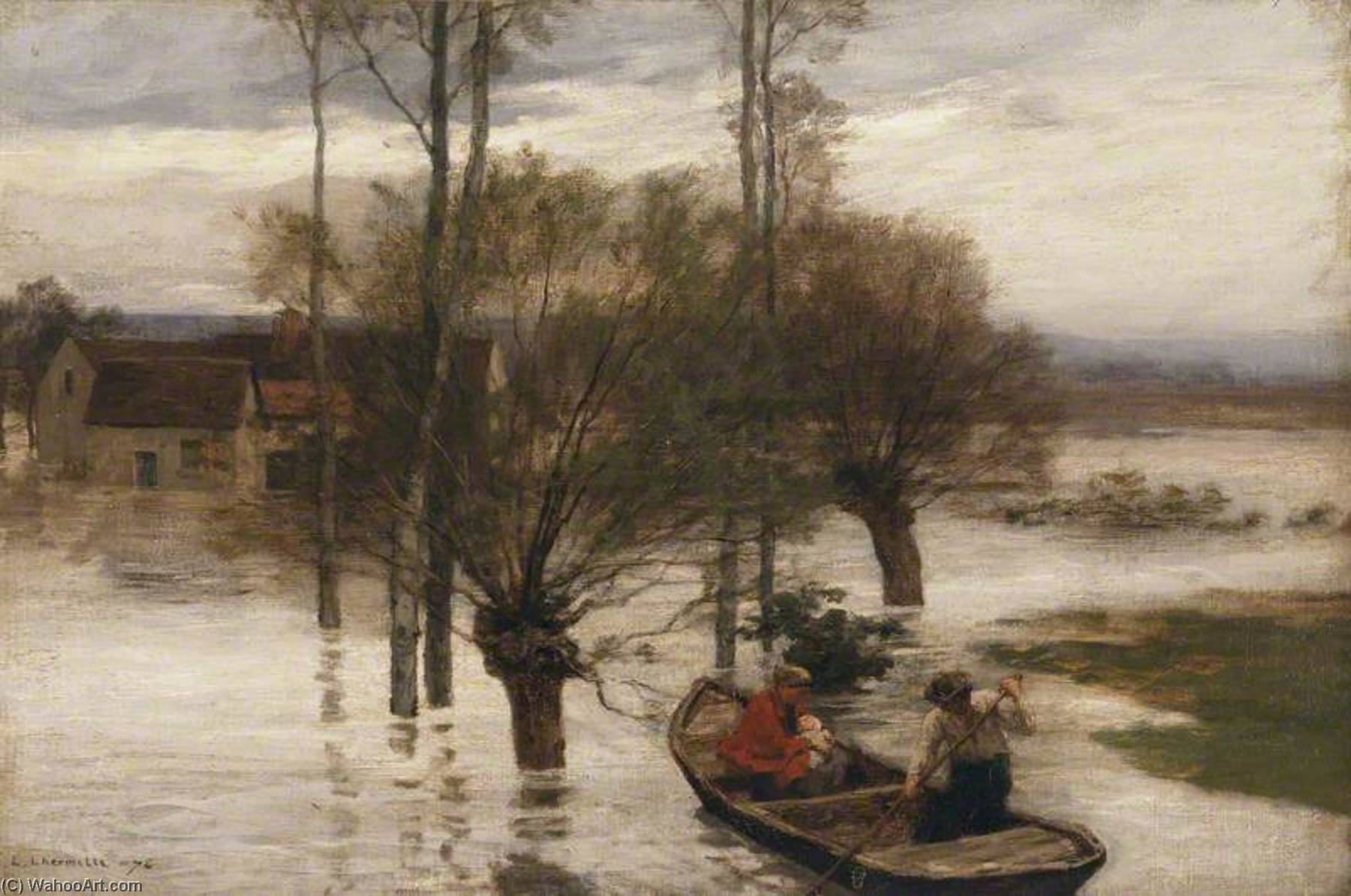 WikiOO.org - Encyclopedia of Fine Arts - Malba, Artwork Léon Augustin L'hermitte - A Flood