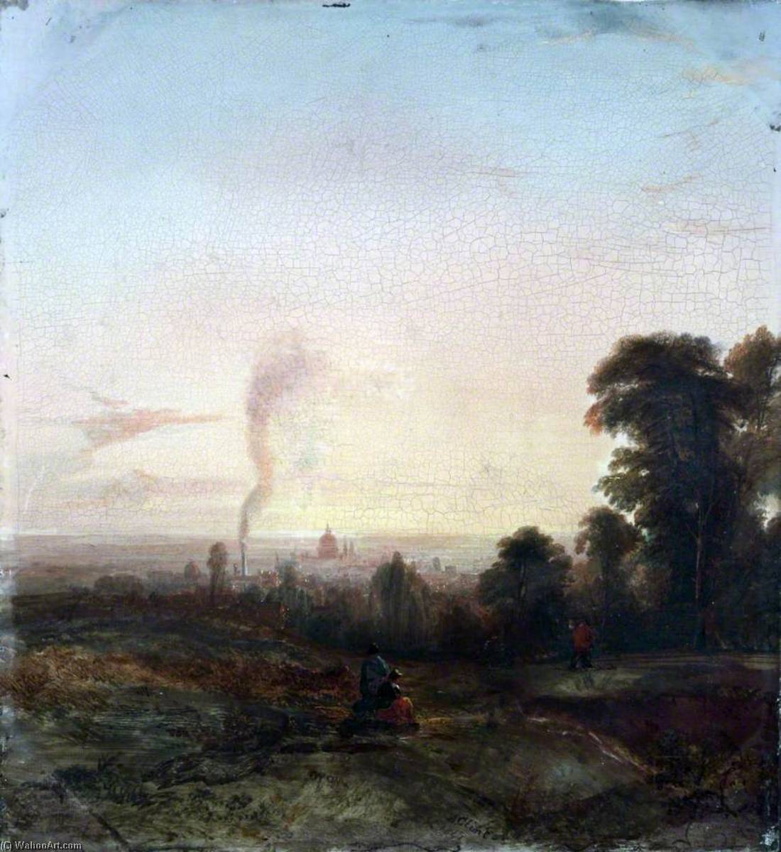 Wikioo.org - The Encyclopedia of Fine Arts - Painting, Artwork by Alfred Clint - Morning London from Highgate