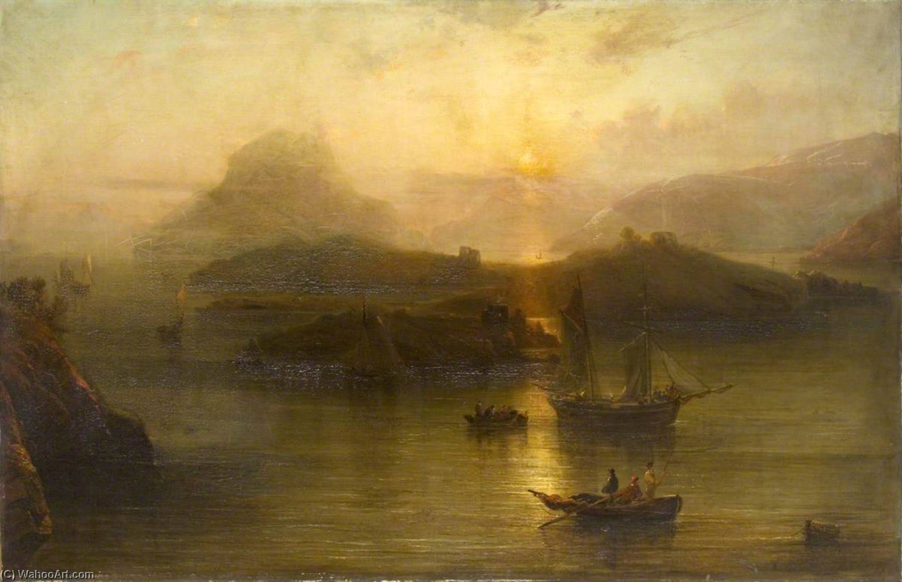 Wikioo.org - The Encyclopedia of Fine Arts - Painting, Artwork by Alfred Clint - Wicklow Head and Blackrock Castle