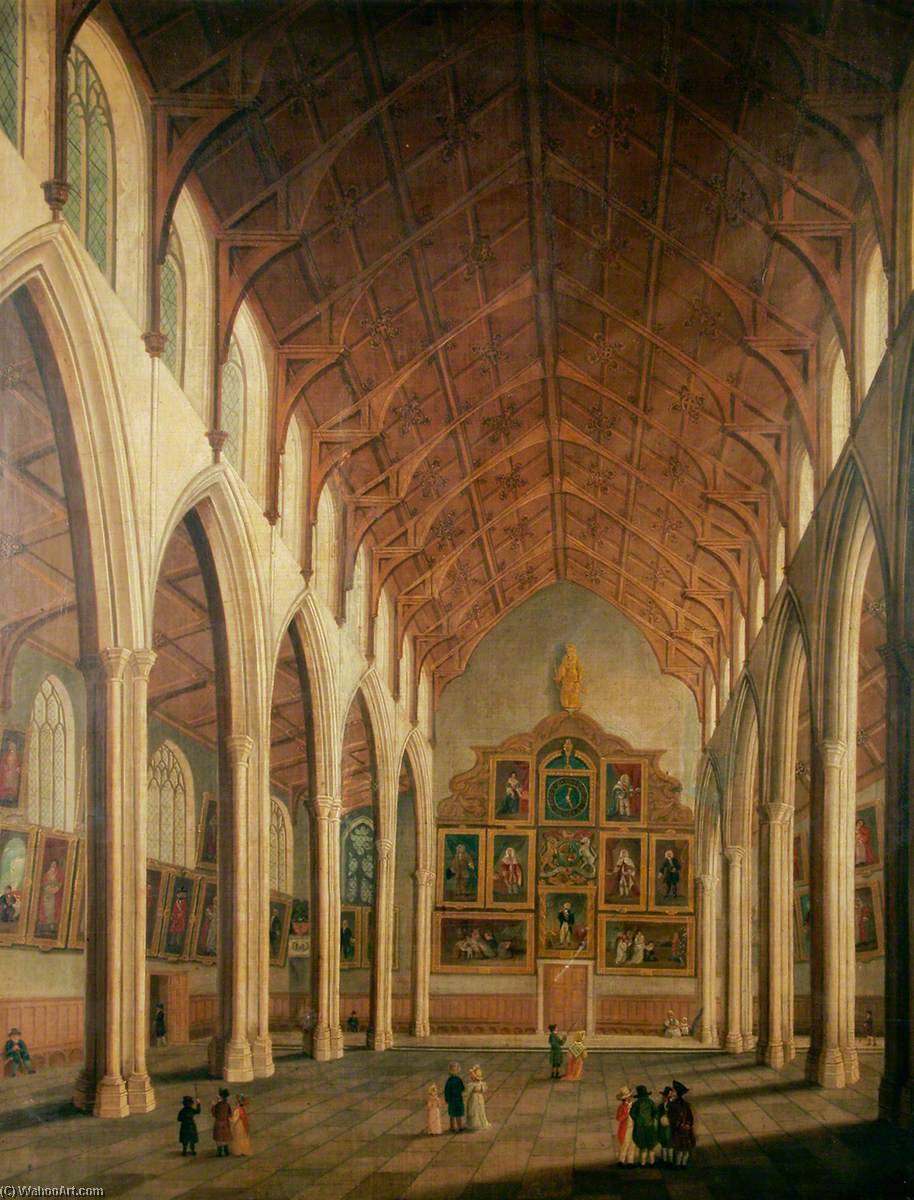 Wikioo.org - The Encyclopedia of Fine Arts - Painting, Artwork by James Sillett - Interior of St Andrew's Hall, Norwich