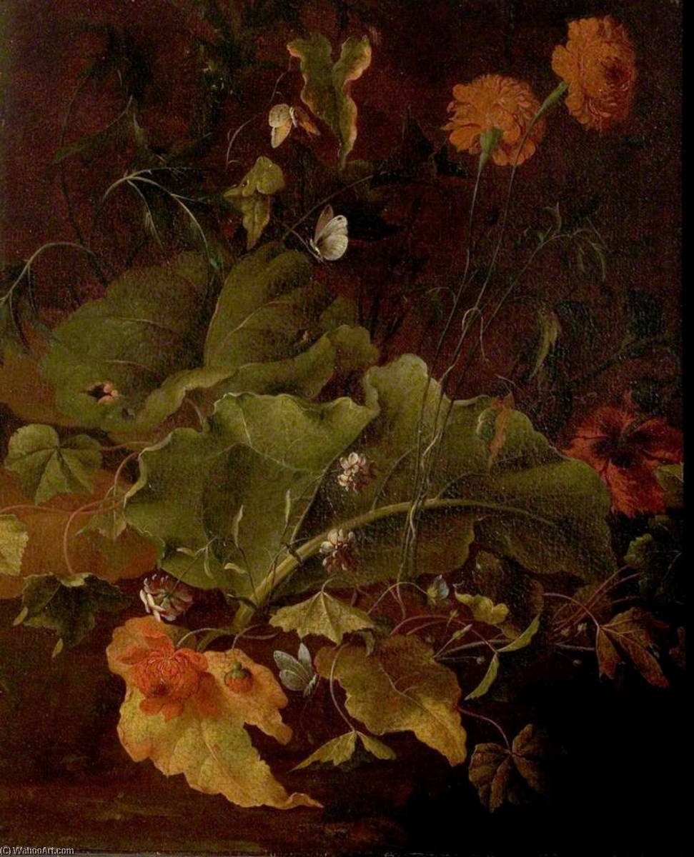 Wikioo.org - The Encyclopedia of Fine Arts - Painting, Artwork by James Sillett - Dock Leaves and Other Flowers