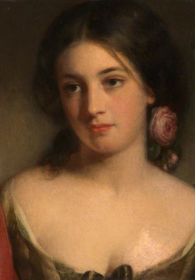 Wikioo.org - The Encyclopedia of Fine Arts - Painting, Artwork by Charles Baxter - Portrait Study (Rose)