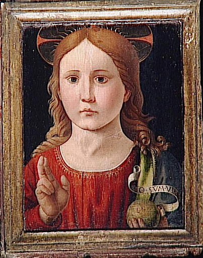 Wikioo.org - The Encyclopedia of Fine Arts - Painting, Artwork by Biagio D'antonio Tucci - Le Christ Enfant en Salvator Mundi