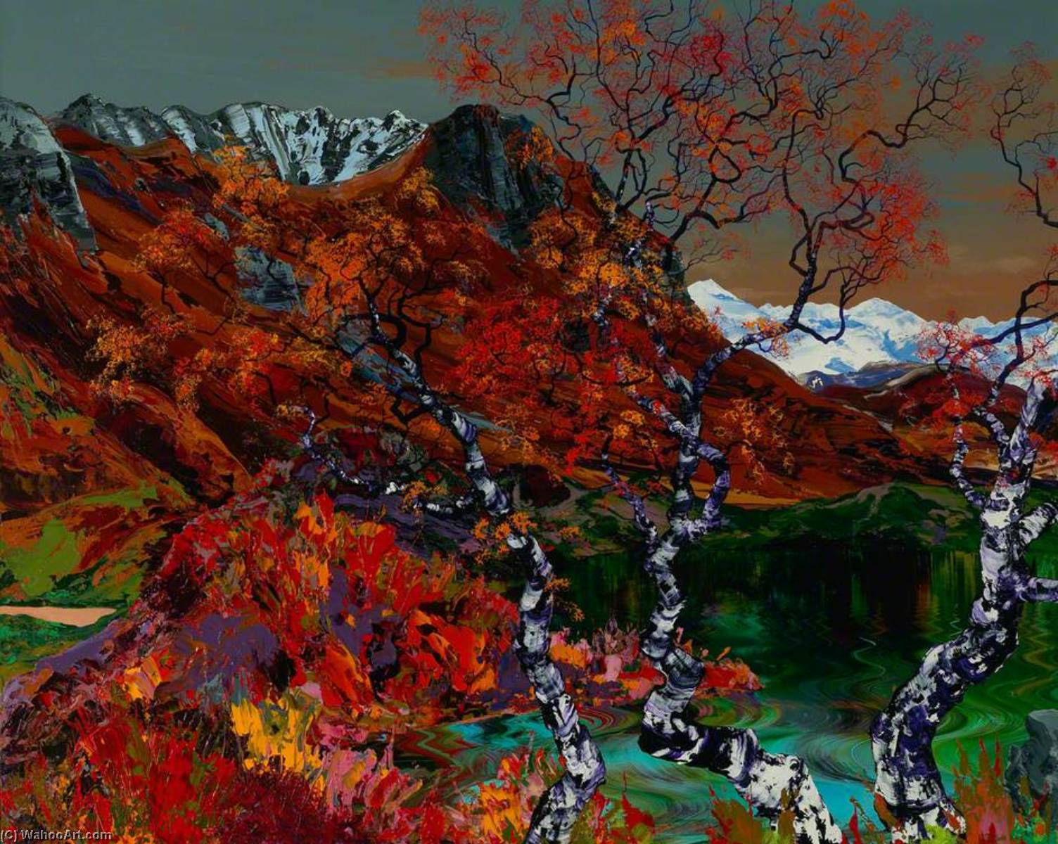 Wikioo.org - The Encyclopedia of Fine Arts - Painting, Artwork by James Hawkins - The Great Glen through Four Seasons (panel 2 of 4)