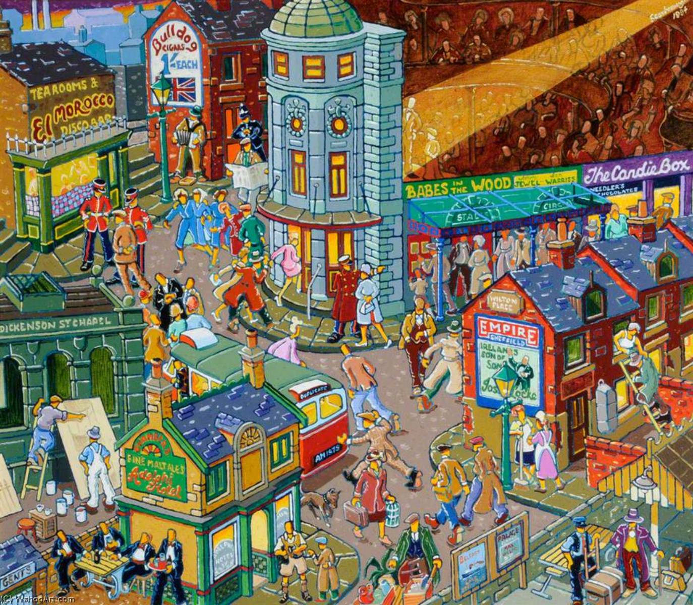 Wikioo.org - The Encyclopedia of Fine Arts - Painting, Artwork by Joe Scarborough - The Streets of Sheffield