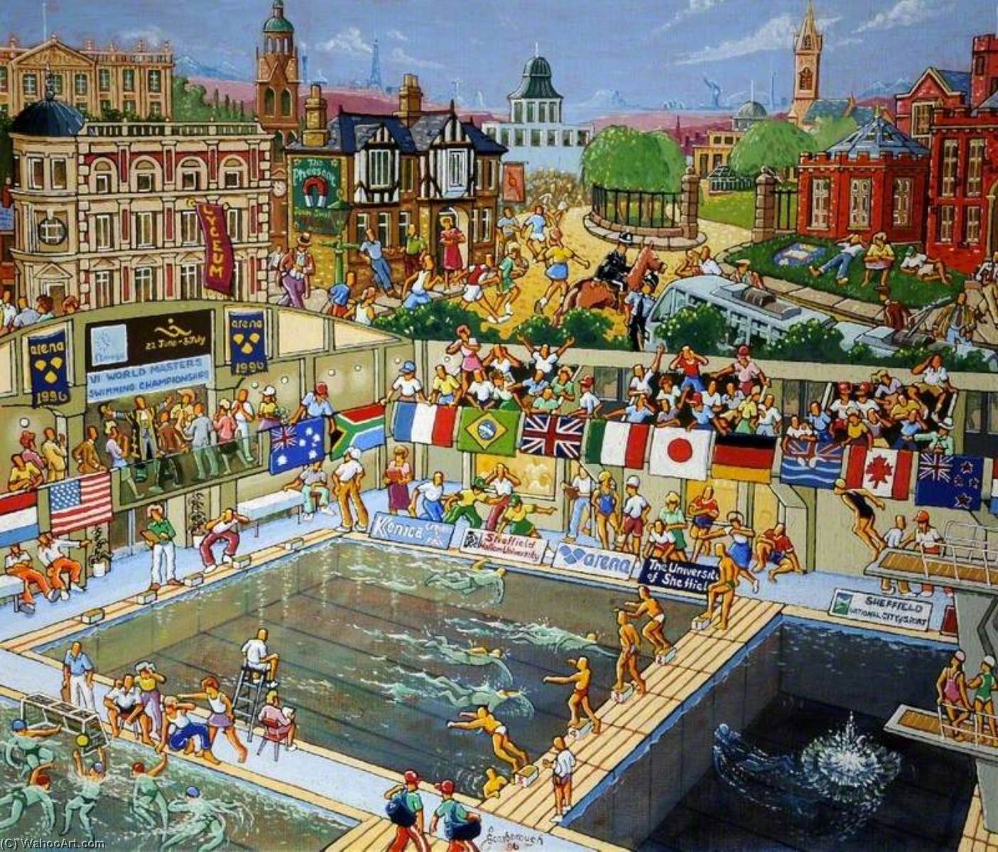Wikioo.org - The Encyclopedia of Fine Arts - Painting, Artwork by Joe Scarborough - VI World Masters Swimming Championships, Sheffield