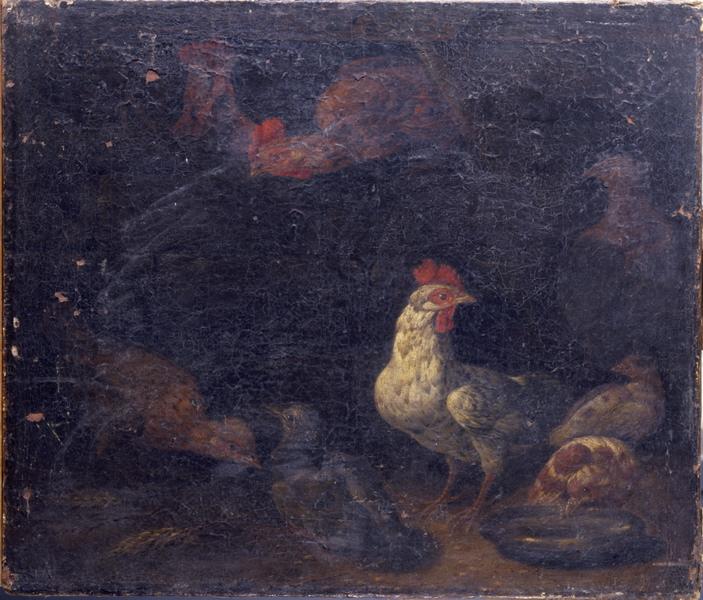 WikiOO.org - Encyclopedia of Fine Arts - Schilderen, Artwork Nicasius Bernaerts - Coin de basse cour coqs et poulets