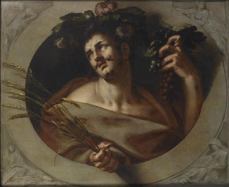 Wikioo.org - The Encyclopedia of Fine Arts - Painting, Artwork by Abraham Bloemaert - Allégorie du génie ( ) Bacchus, allégorie de l'automne