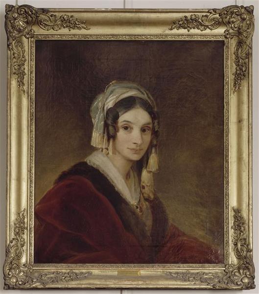 Wikioo.org - The Encyclopedia of Fine Arts - Painting, Artwork by Claude Marie Paul Dubufe - Portrait de femme en manteau de velours