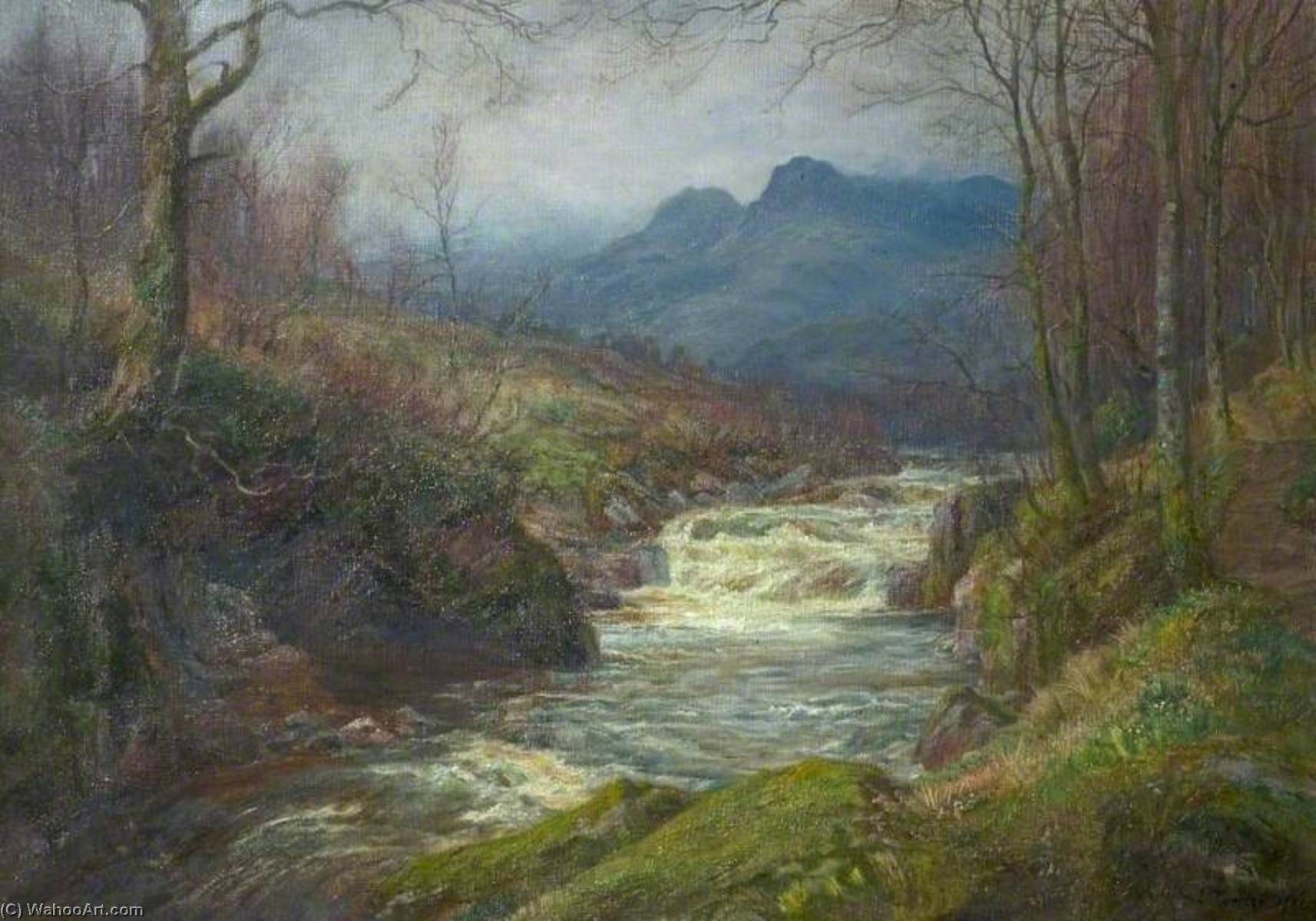 Wikioo.org - The Encyclopedia of Fine Arts - Painting, Artwork by William Lakin Turner - Flowing from the Fells