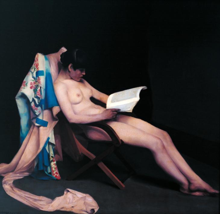 WikiOO.org - Encyclopedia of Fine Arts - Lukisan, Artwork Théodore Casimir Roussel - The Reading Girl