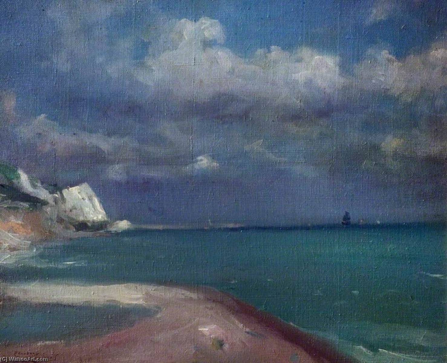 Wikioo.org - The Encyclopedia of Fine Arts - Painting, Artwork by Théodore Casimir Roussel - Approaching Storm, Dover, Kent