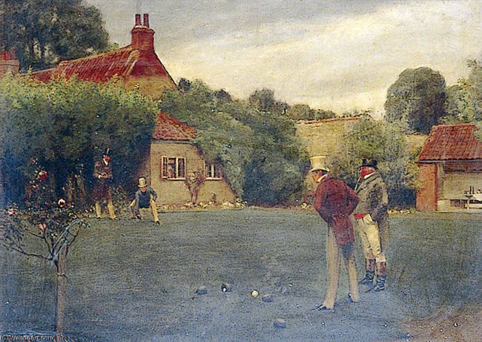 Wikioo.org - The Encyclopedia of Fine Arts - Painting, Artwork by Charles Henry Malcolm Kerr - A Game of Bowls