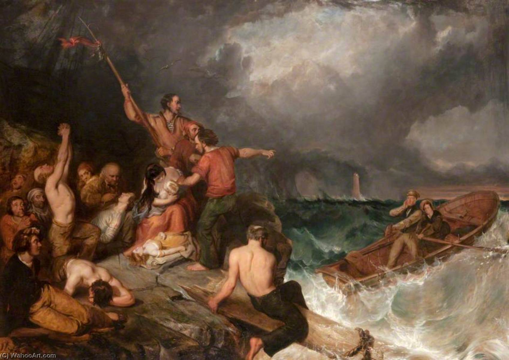 Wikioo.org - The Encyclopedia of Fine Arts - Painting, Artwork by Thomas Musgrave Joy - The Wreck of the Forfarshire