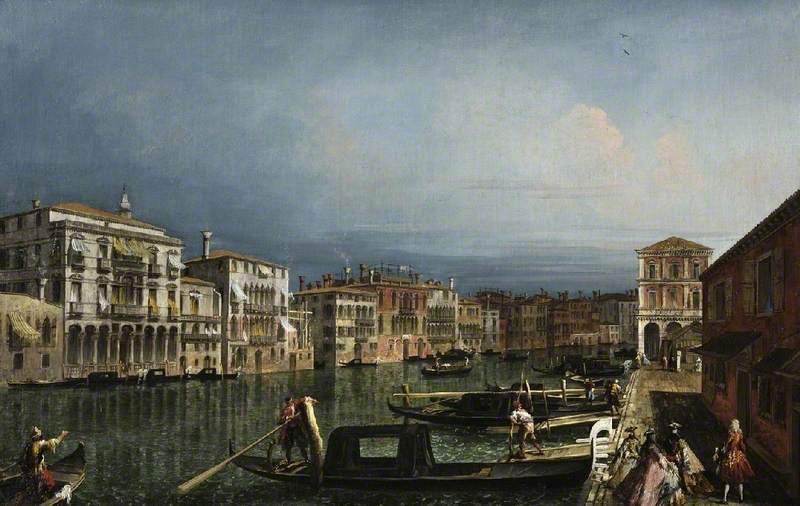 Wikioo.org - The Encyclopedia of Fine Arts - Painting, Artwork by Michele Giovanni Marieschi - The Grand Canal, Venice, above the Rialto Bridge