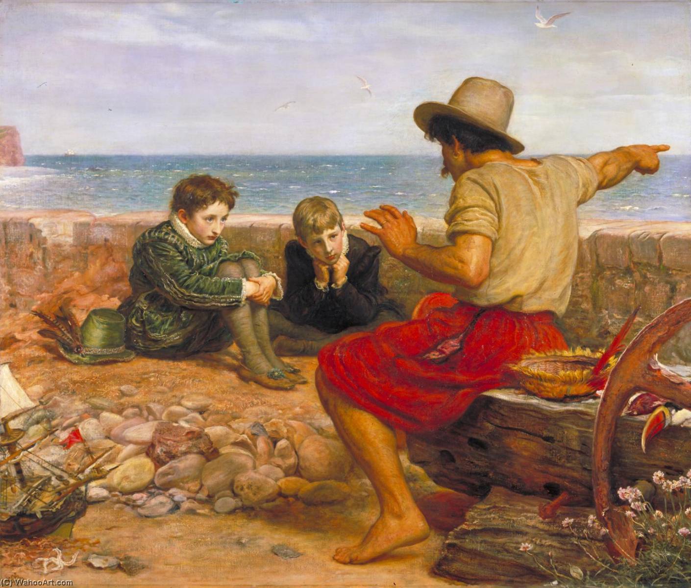 Wikioo.org - Bách khoa toàn thư về mỹ thuật - Vẽ tranh, Tác phẩm nghệ thuật John Everett Millais - The Boyhood of Raleigh